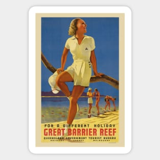 Great Barrier Reef Australia Vintage Poster 1934 Sticker